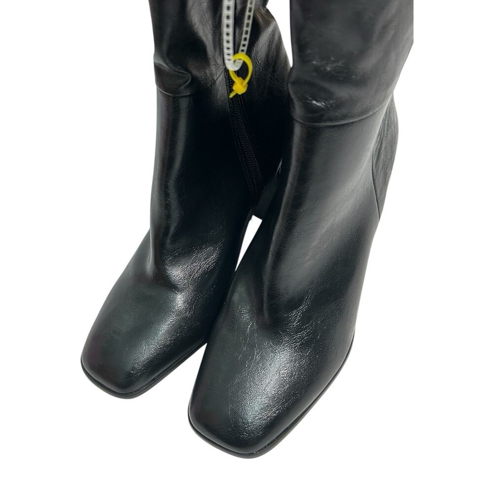 Steve Madden Sz 8.5 M Livah Women's Boots Knee High Square Toe Black Block Heel - Picture 6 of 11